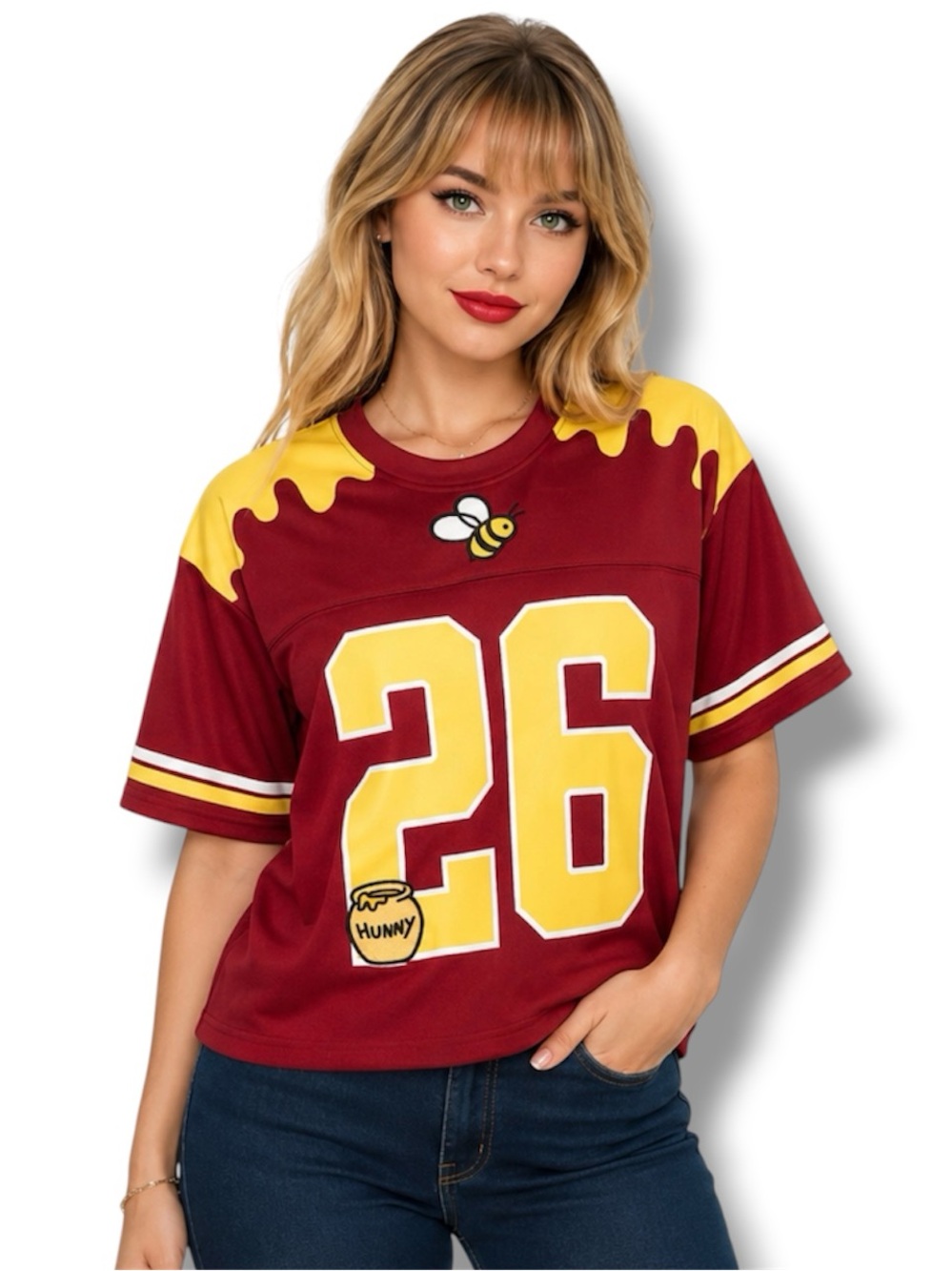 Disney Winnie the Pooh Women's Cropped Football Jersey